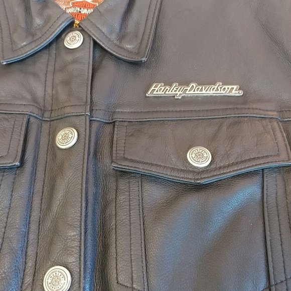 Women's Medium M Harley-Davidson Leather Jacket Embroidered - Picture 2 of 9